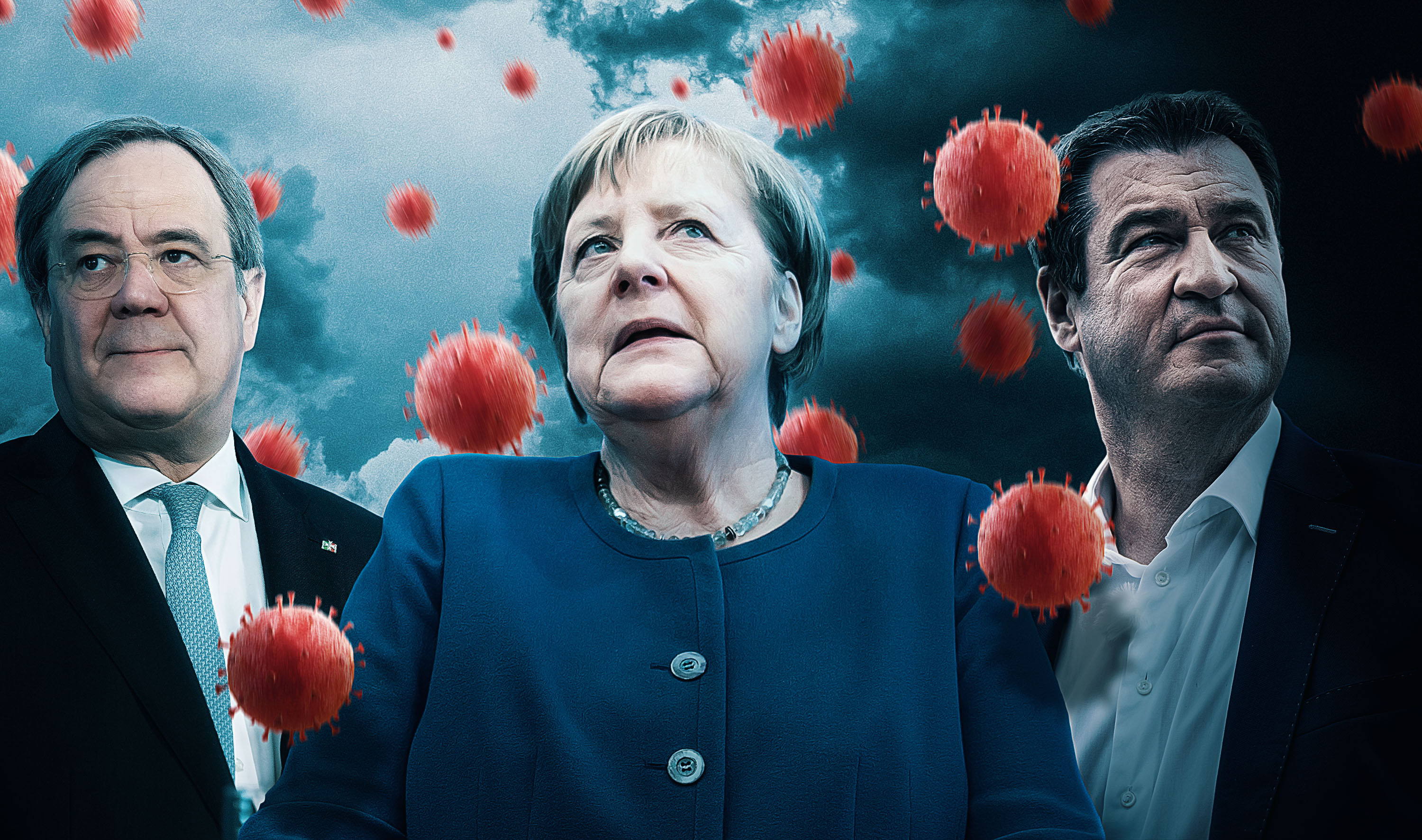 Header Corona Söder Merkel Laschet